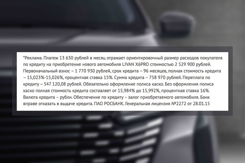Livan X6Pro за 14 000 рублей в месяц: как купить надежный кроссовер на выгодных условиях