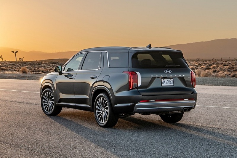 Оптика нового Hyundai Palisade почти засвечена, езда на камеру