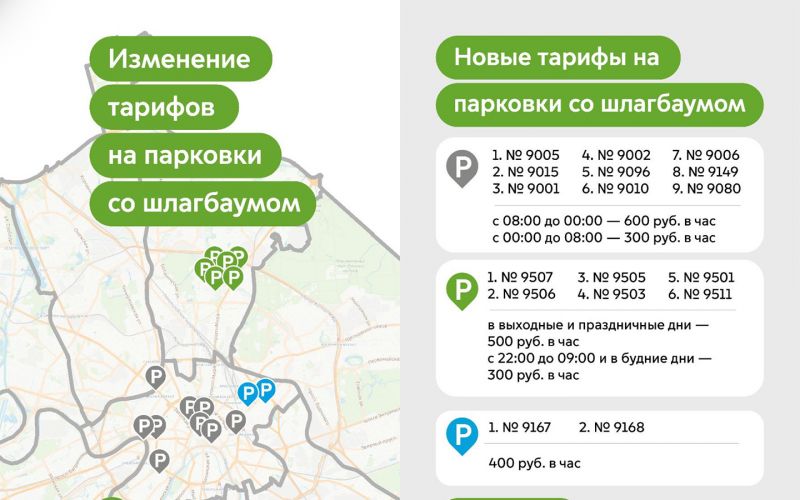Плата за парковку в центре Москвы вырастет до 600 песо в час