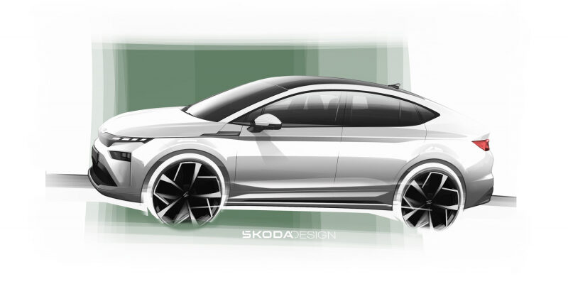 Популярный кроссовер Skoda Enyaq готовится к рестайлингу: официальные эскизы