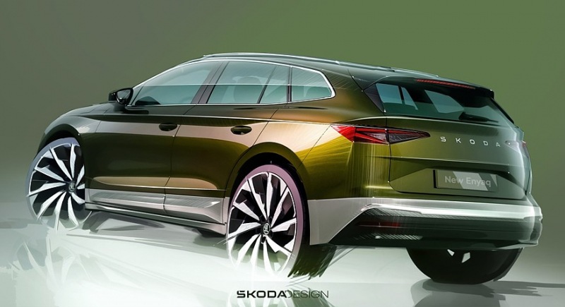 Популярный кроссовер Skoda Enyaq готовится к редизайну: официальные эскизы
