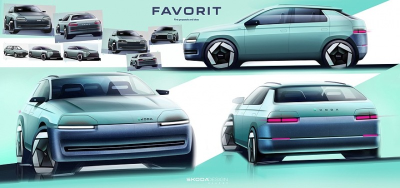 Skoda раскрывает внешность нового Favorit: угловатый кроссовер