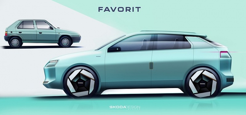 Skoda раскрывает внешность нового Favorit: угловатый кроссовер