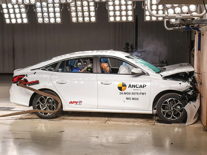 MG 5 провалил несколько краш-тестов ANCAP, получив оценку ниже трех звезд (с нуля)